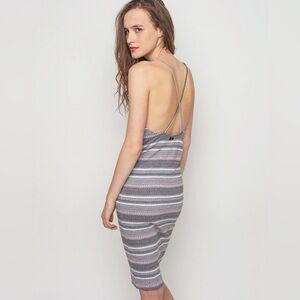 Obey Dover Multicolored Sleeveless Halter Sheath Dress Casual